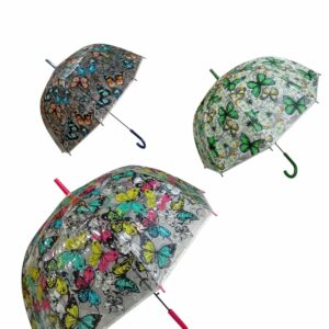 parapluie transparent motif papillon — couleurs vives et élégantes