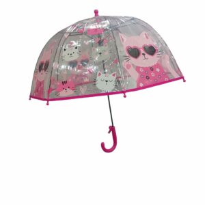 parapluie transparent motif chat — pour enfants