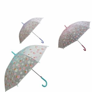 parapluie motif fleurs et hibou — design enfantin et élégant