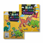 neon colouring — dinosaurs a4 (16 pages, pages noires)