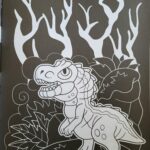 neon colouring — dinosaurs a4 (16 pages, pages noires)