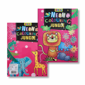 neon colouring — jungle a4 (16 pages, pages noires)