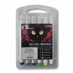 set 12 marqueurs acryliques kalino — mallette plastique