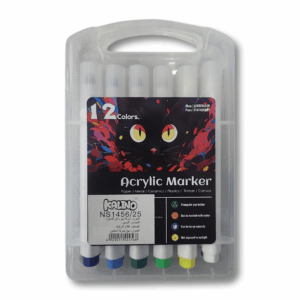set 12 marqueurs acryliques kalino — mallette plastique