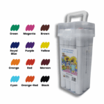 set 12 marqueurs double‑pointe kalino — mallette plastique