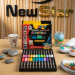 coffret 24 marqueurs acryliques kalino — couleurs vives