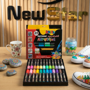 coffret 24 marqueurs acryliques kalino — couleurs vives