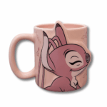 tasse 3d stitch & angel — nez en relief (bleu / rose)