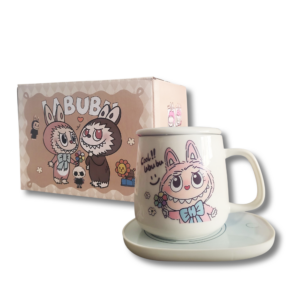 chauffe‑tasse électrique + mug décor labubu